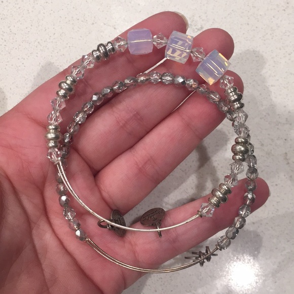 Alex and Ani Silver Crystal Beaded Bracelets - Picture 2 of 2